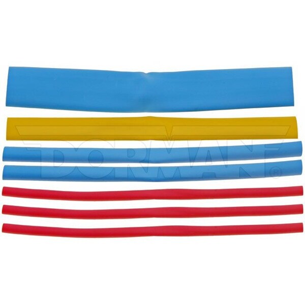 Motormite Heat Shrink Tube Assortment, 1 in, 3/8 in, 1/4 in, 1/2 in, Blue, Red, Yellow, 6 in 85686 - main
